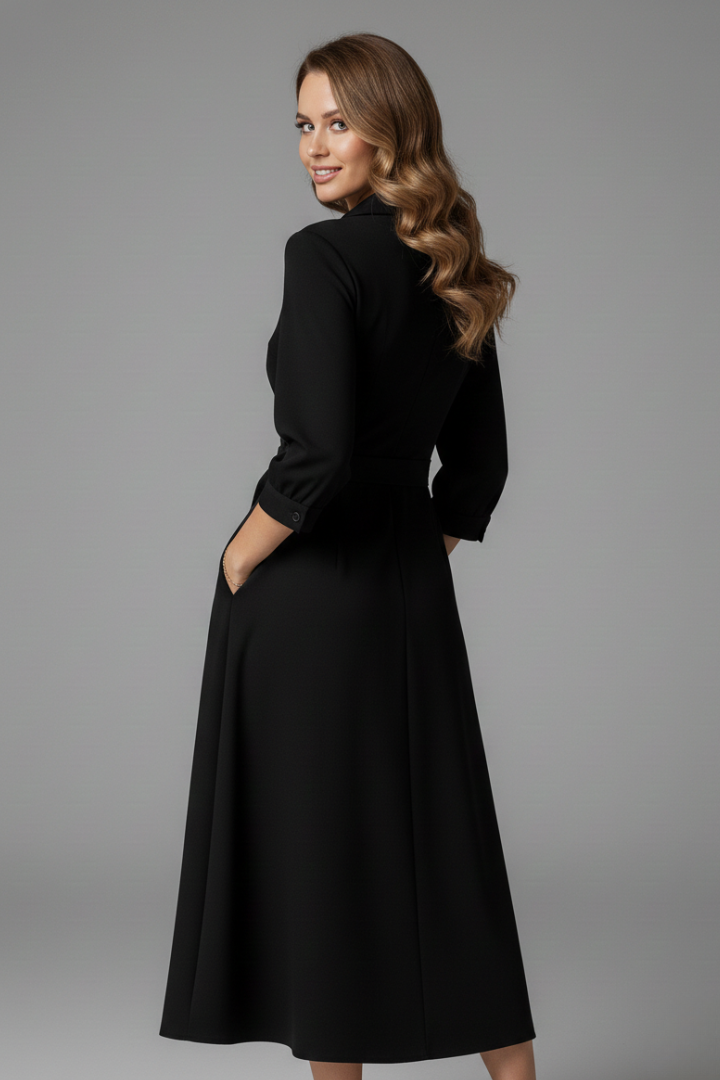 Xenia | V-Neck Long Sleeve Midi Dress