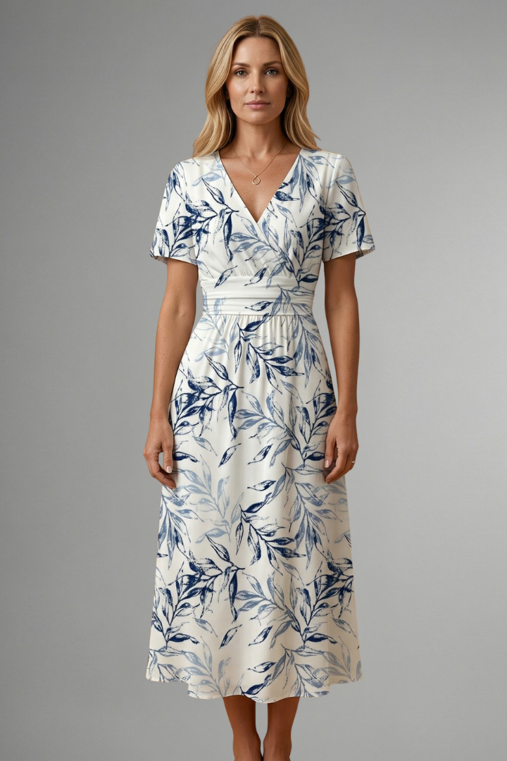 Paige | Floral Print V-Neck Midi Dress