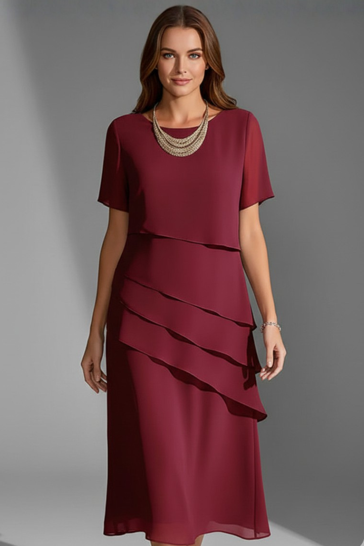 Ines | Short Sleeve Layered Mini Dress