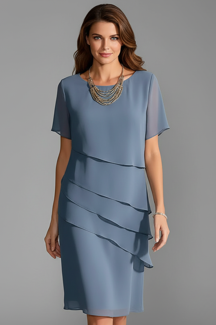 Ines | Short Sleeve Layered Mini Dress