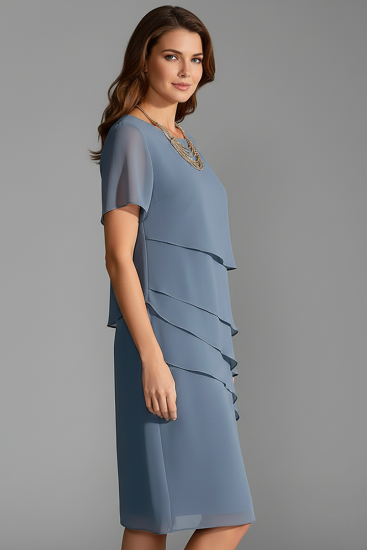 Ines | Short Sleeve Layered Mini Dress