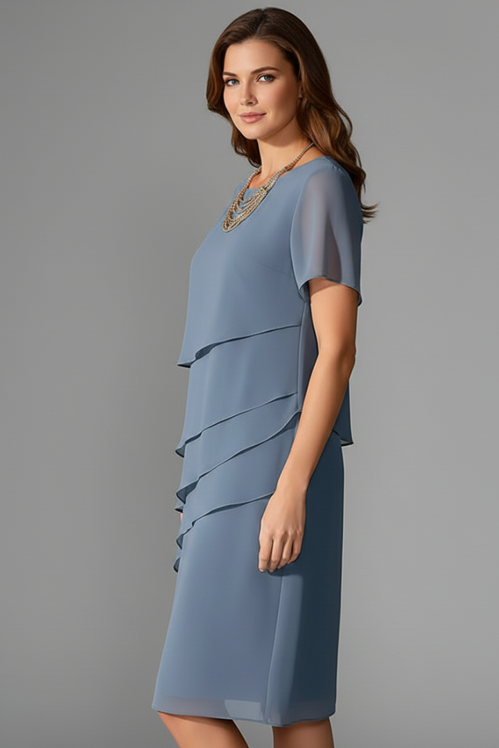 Ines | Short Sleeve Layered Mini Dress