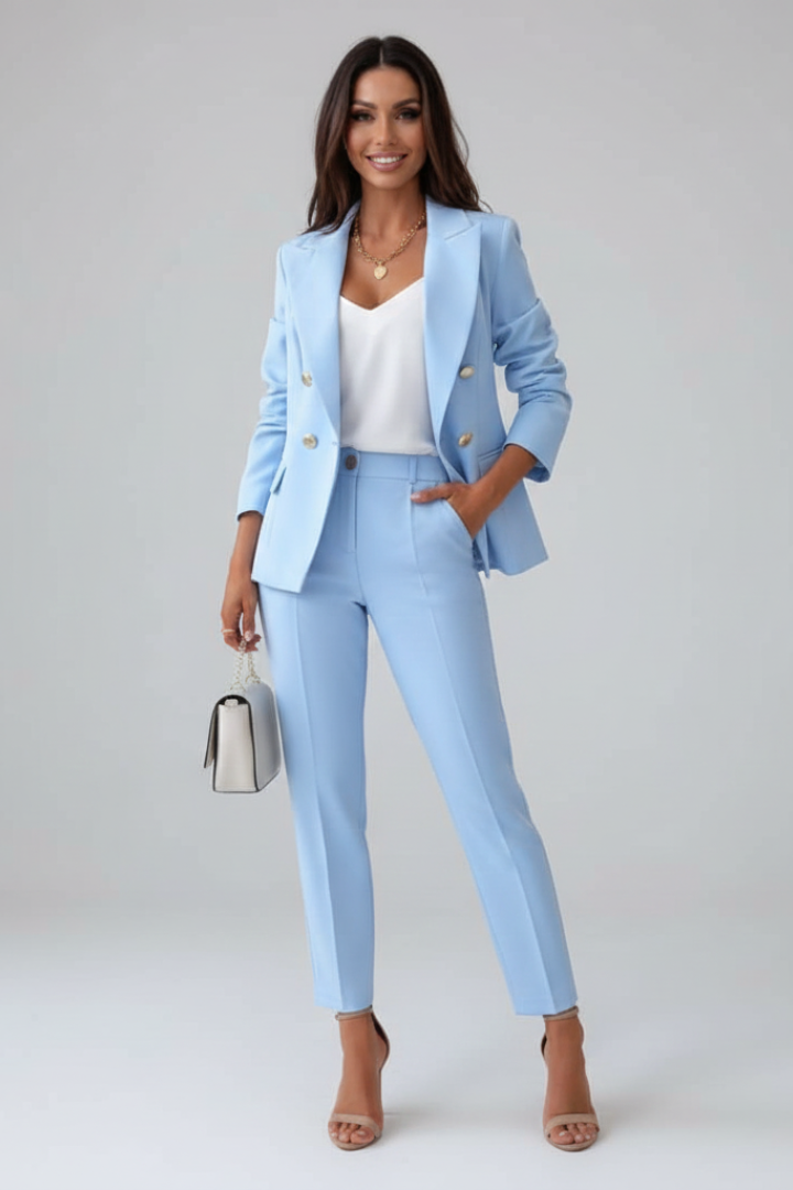 Greta | Buttoned Jacket &amp; Straight-Leg Trouser Co-ord Set