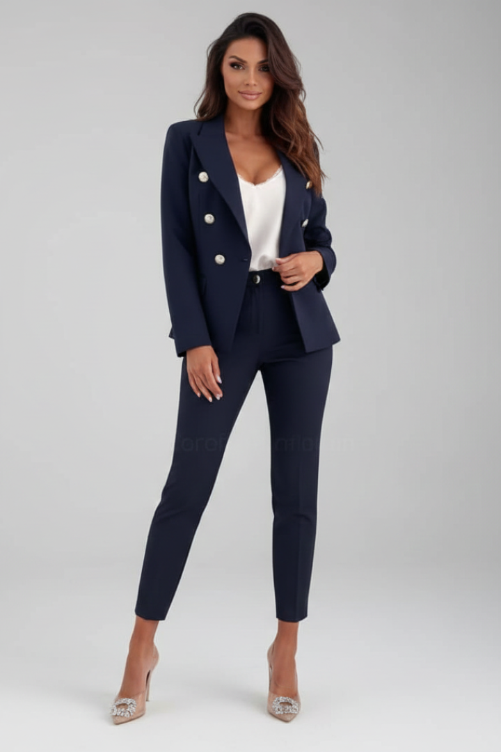 Greta | Buttoned Jacket &amp; Straight-Leg Trouser Co-ord Set