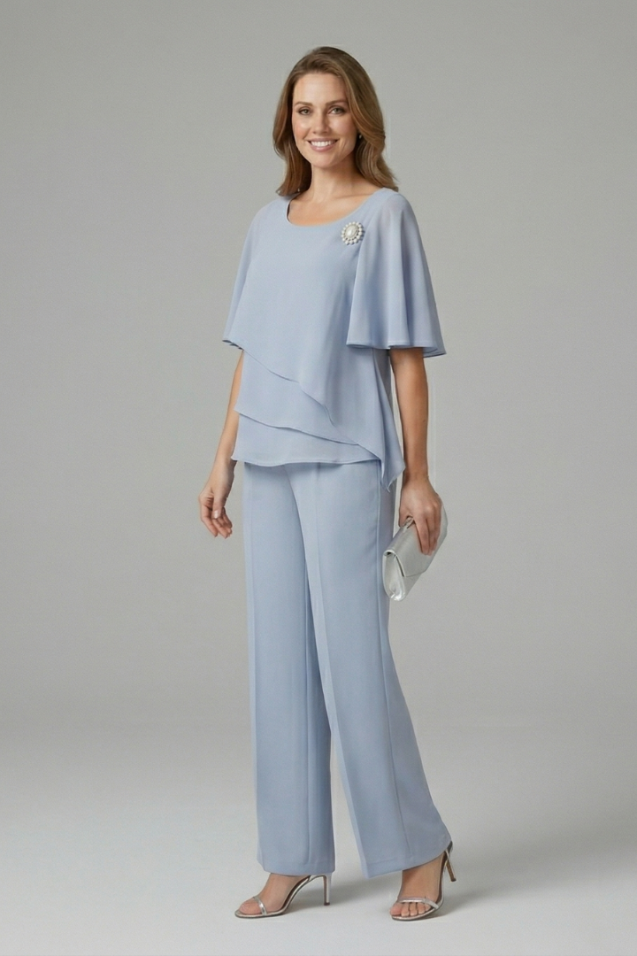 Ottilie | Layered Top &amp; Straight-Leg Trousers Set