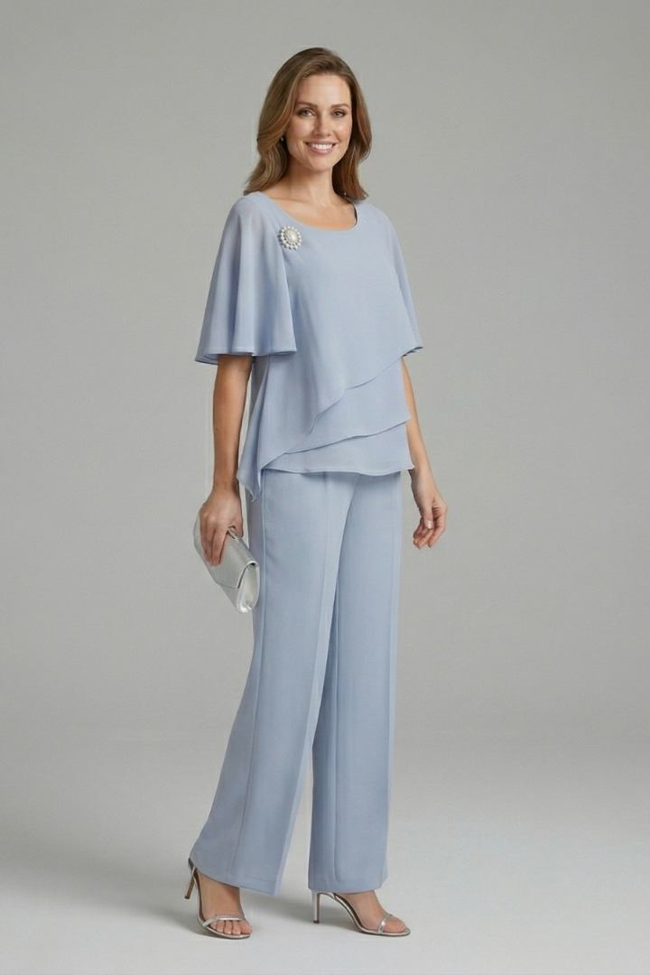 Ottilie | Layered Top &amp; Straight-Leg Trousers Set