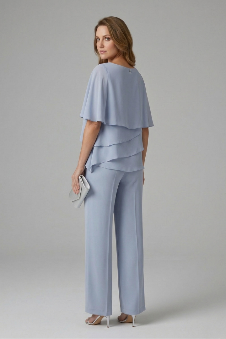 Ottilie | Layered Top &amp; Straight-Leg Trousers Set