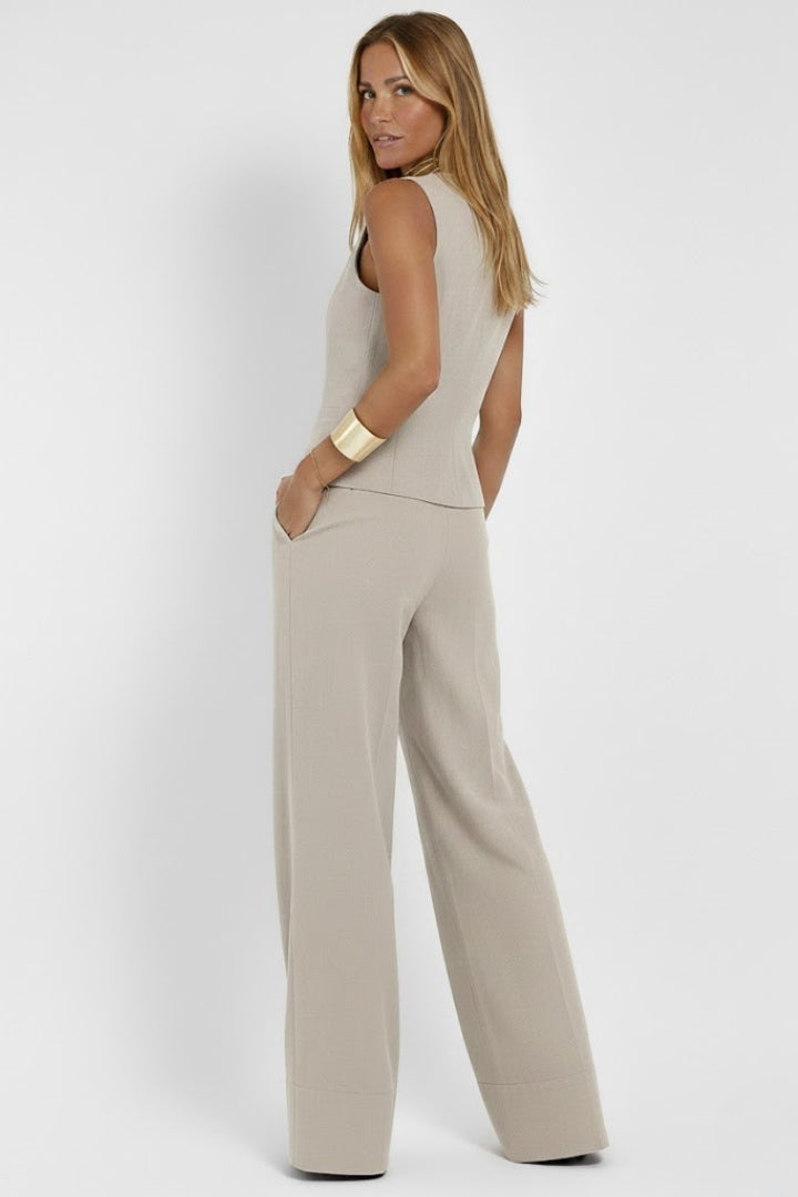 Edda | V-Neck Waistcoat &amp; Wide-Leg Trouser Co-ord Set