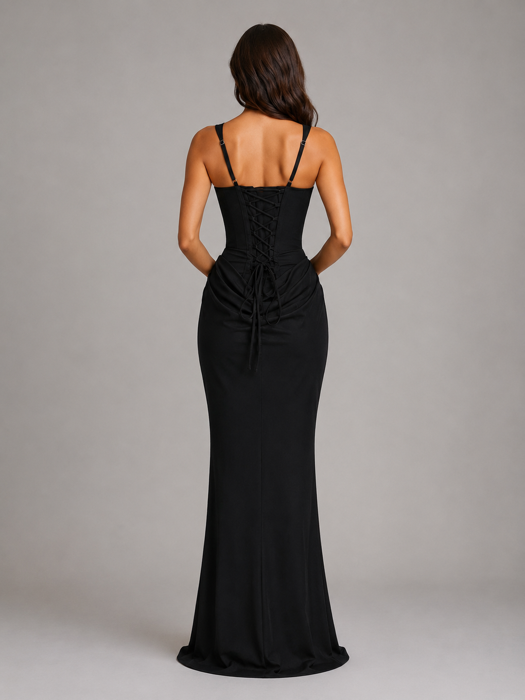 Delphine | Draped Corset Bodycon Maxi Dress