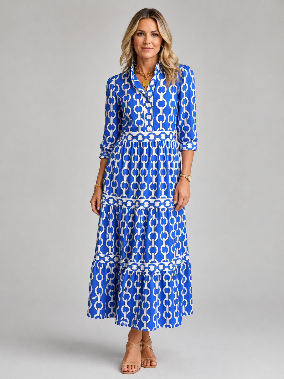 Blair | Chain Print Relaxed Midi Dress