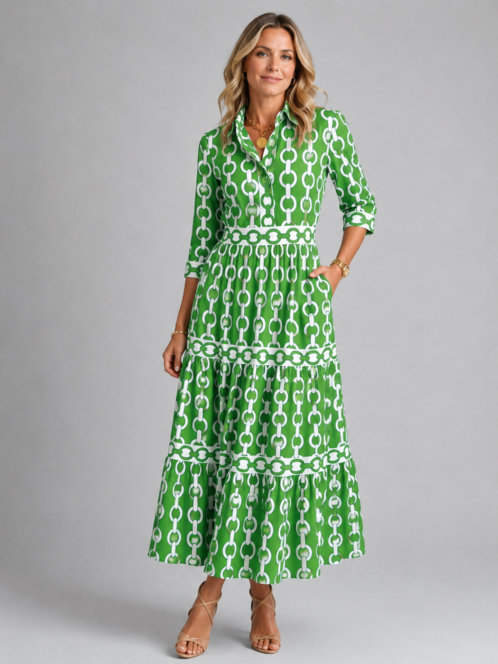 Blair | Chain Print Relaxed Midi Dress