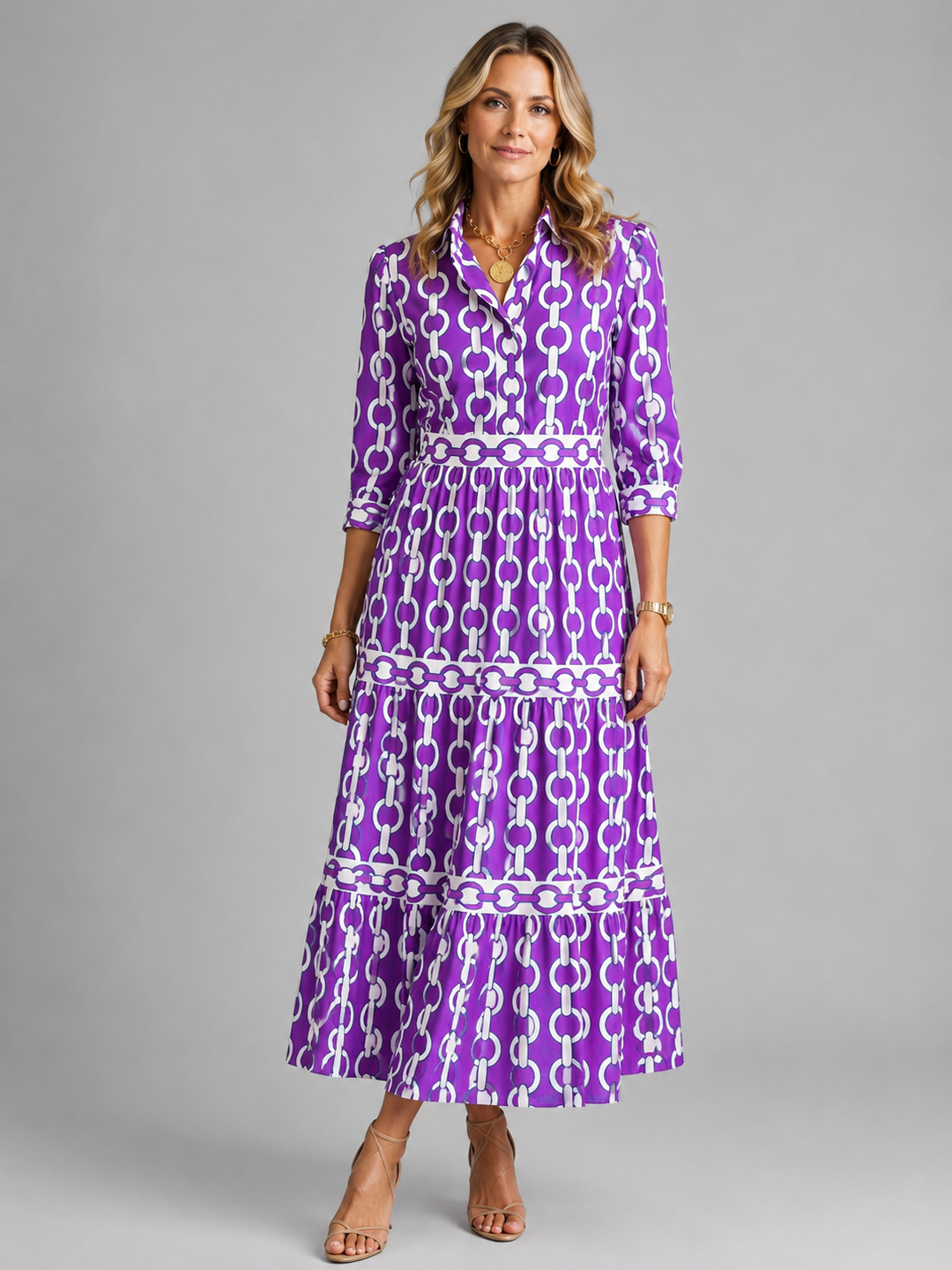 Blair | Chain Print Relaxed Midi Dress