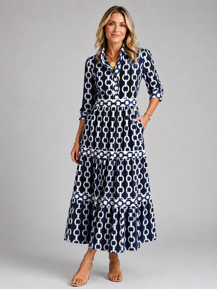 Blair | Chain Print Relaxed Midi Dress