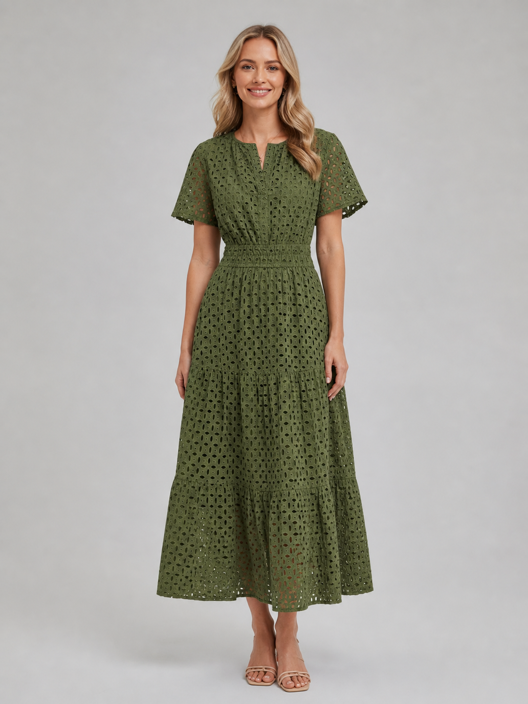 Reva | Eyelet A-Line Midi Dress