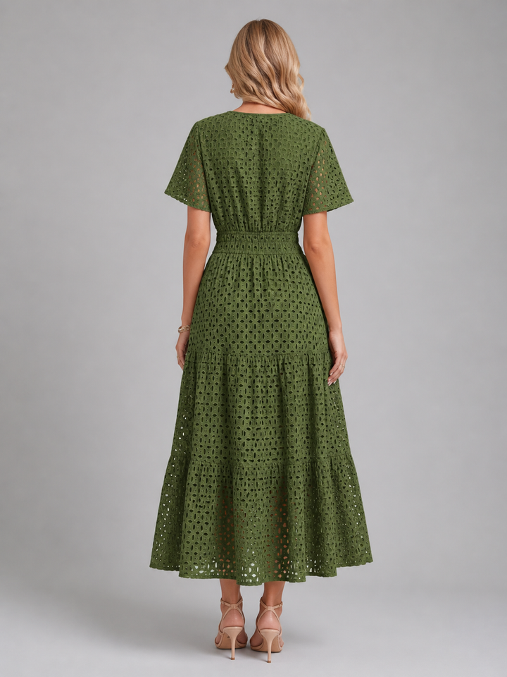 Reva | Eyelet A-Line Midi Dress