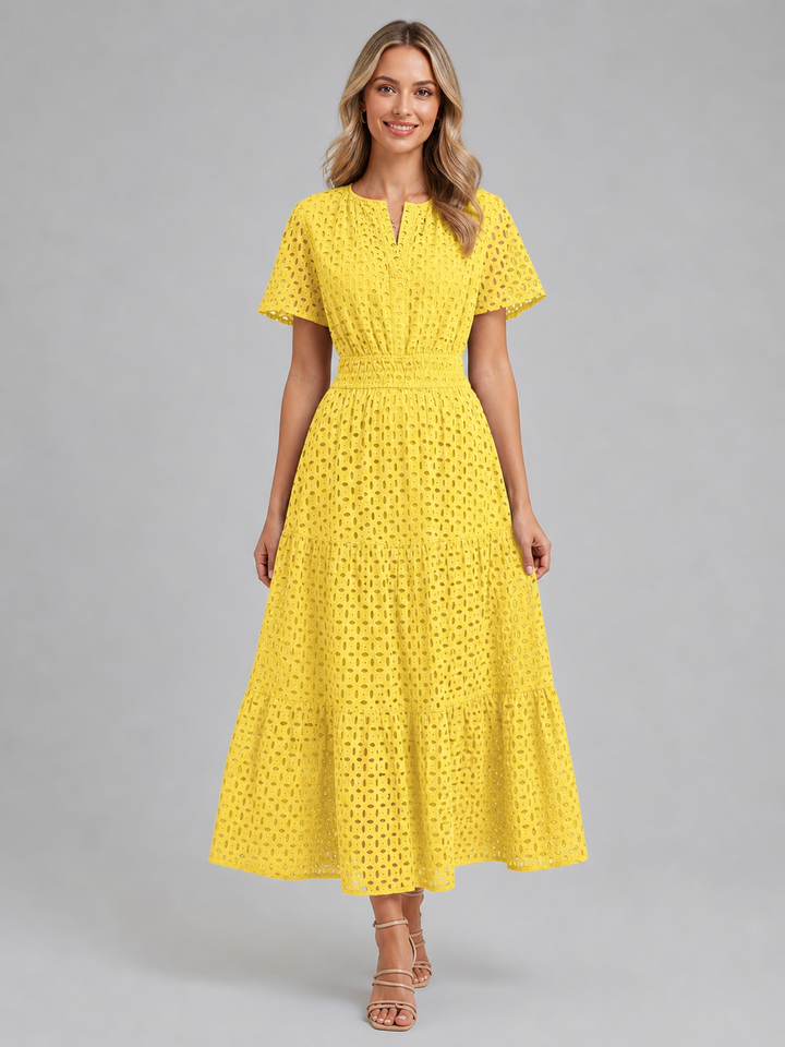 Reva | Eyelet A-Line Midi Dress