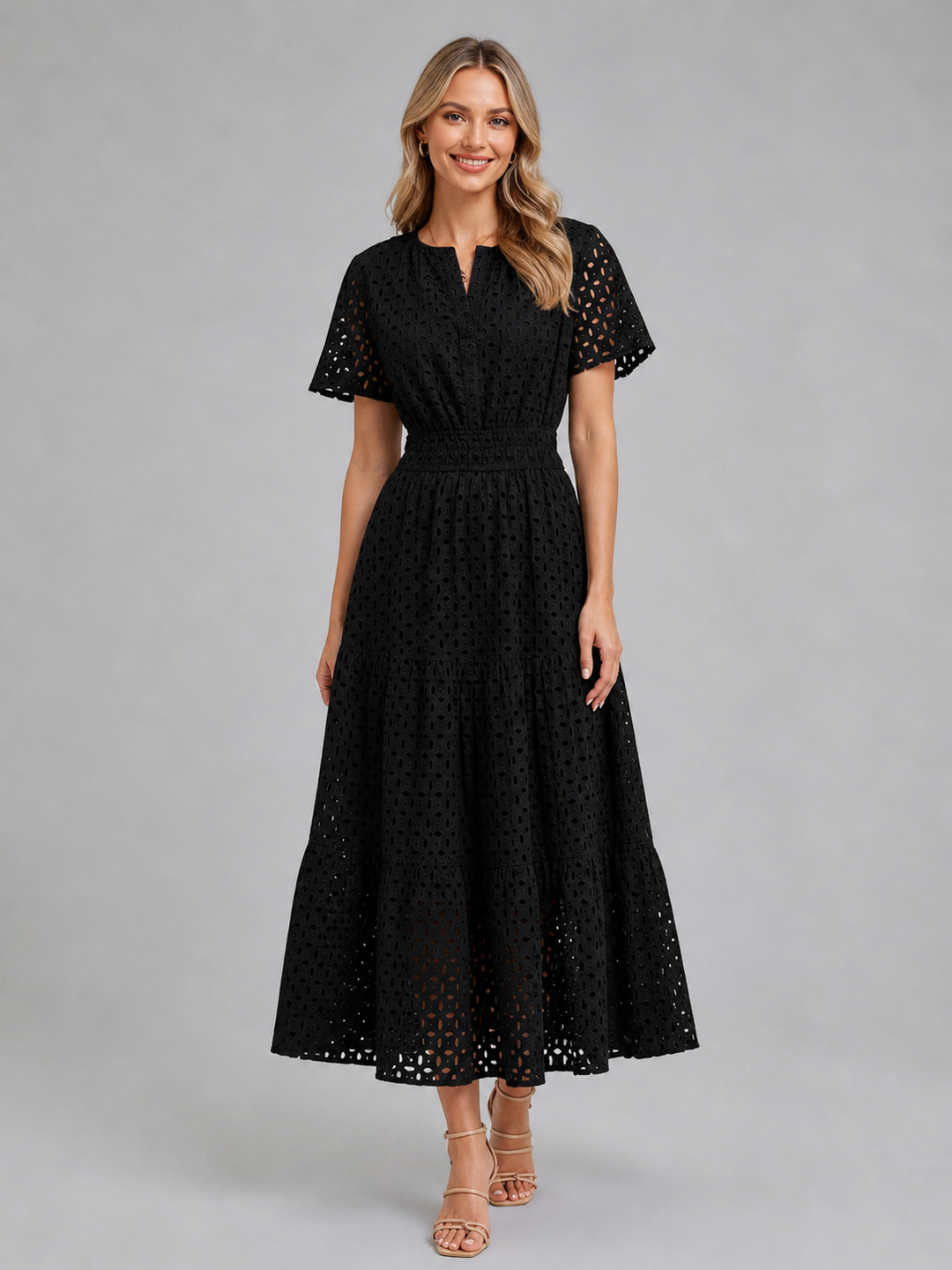 Reva | Eyelet A-Line Midi Dress