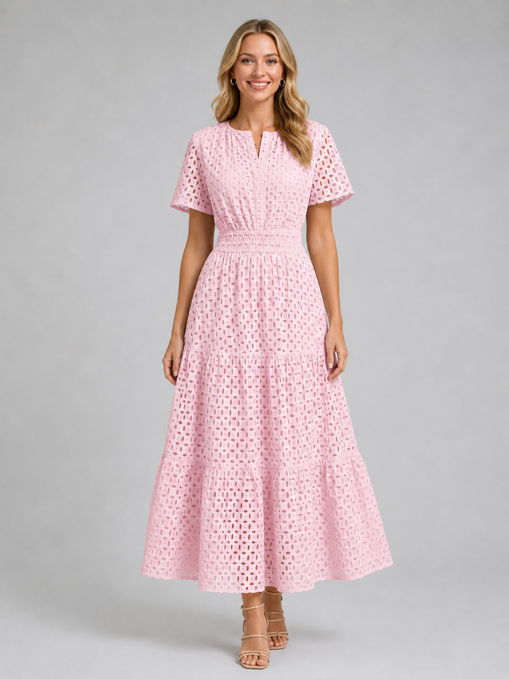 Reva | Eyelet A-Line Midi Dress