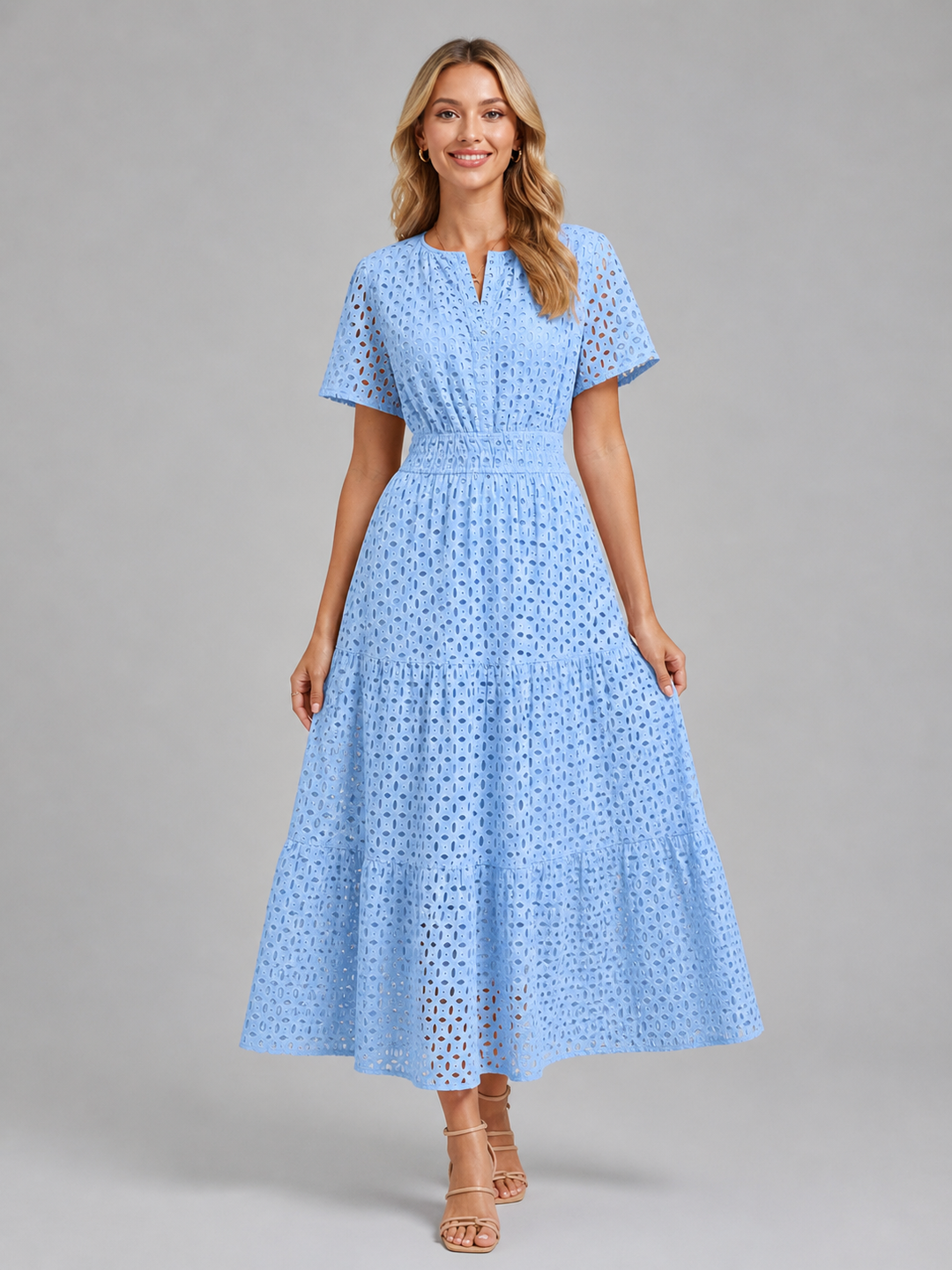 Reva | Eyelet A-Line Midi Dress