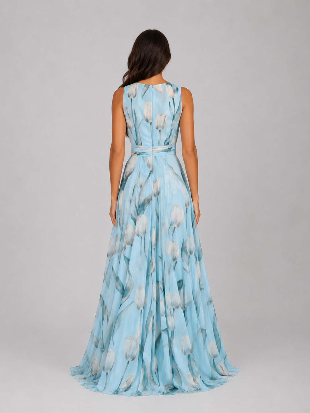 Juliette | Floral V-Neck Cinched Waist Maxi Dress