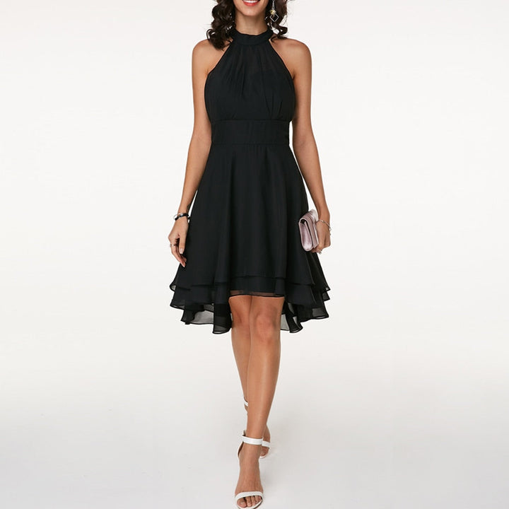 Celeste | Halter Ruffle Flared Midi Dress