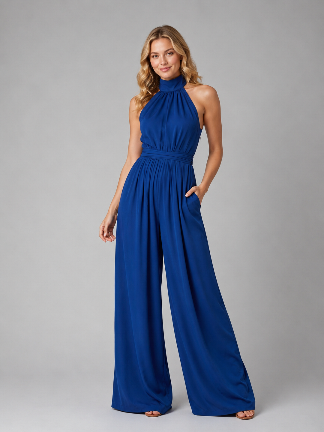 Ottilie | Halter Neck Wide Leg Jumpsuit
