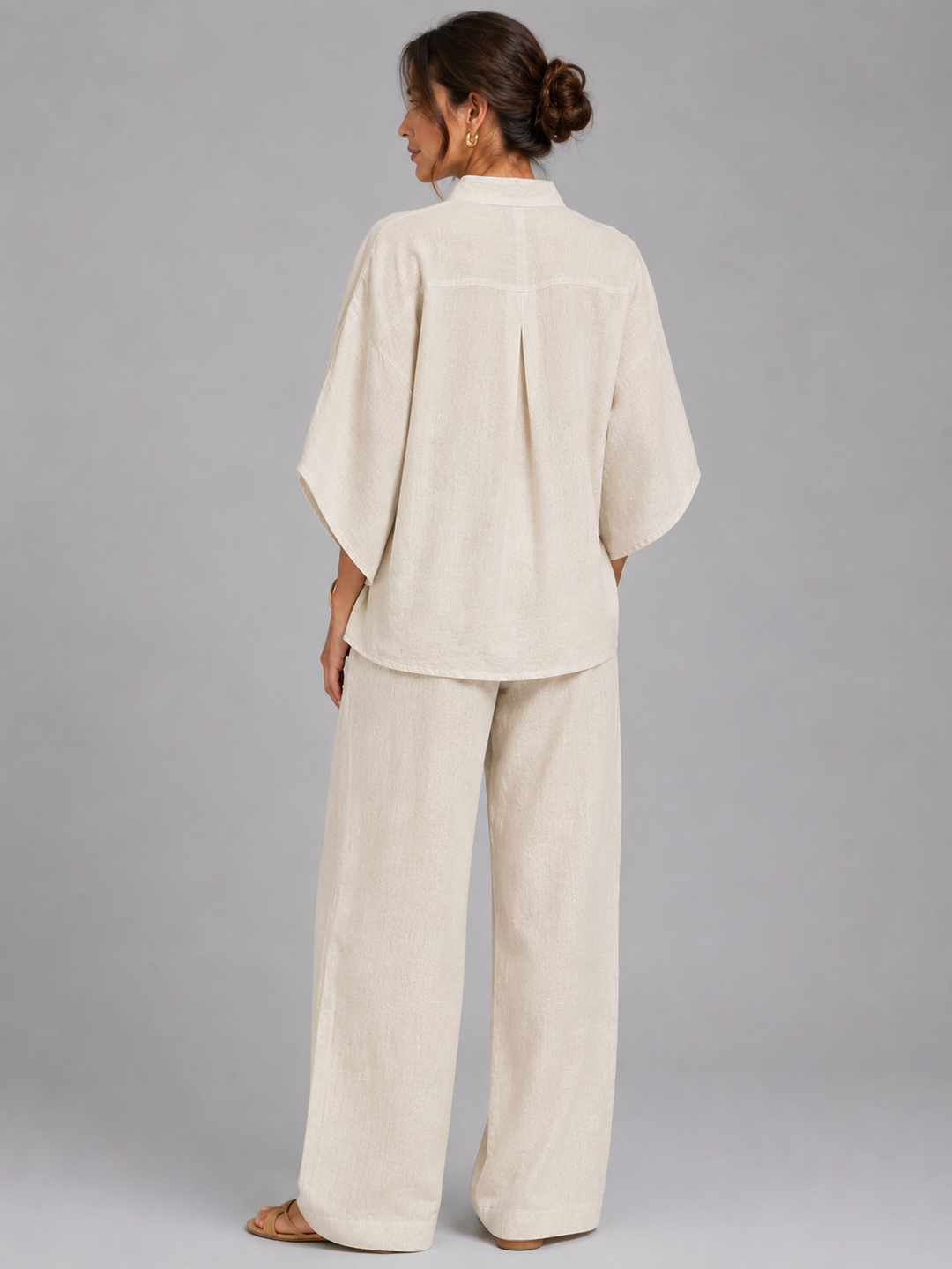 Esme | Linen Blend Wide-Leg Two-Piece Set