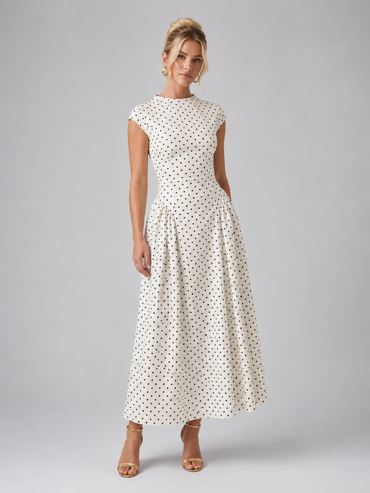 Clotilde | Polka Dot A-Line Maxi Dress