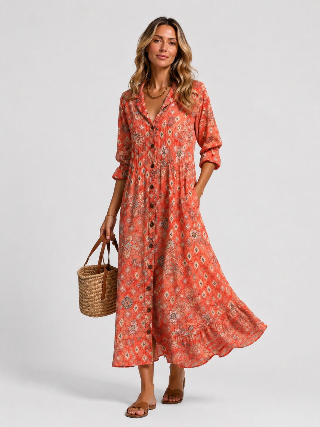 Xenia | Relaxed Printed Shirt Dress