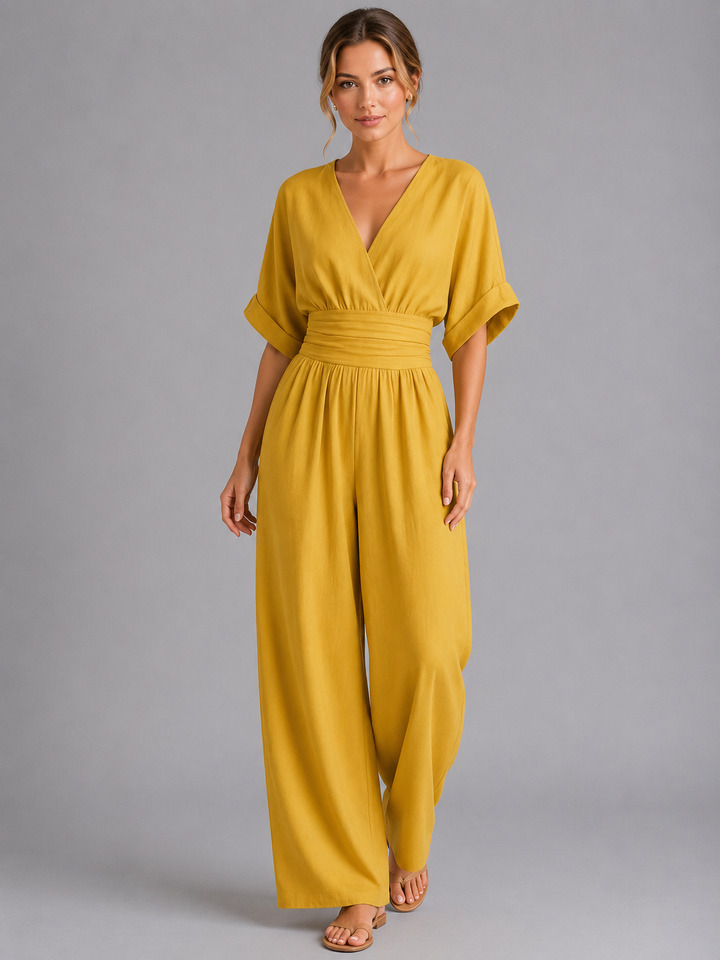 Waverly | Cinched Waist Wide-Leg Jumpsuit
