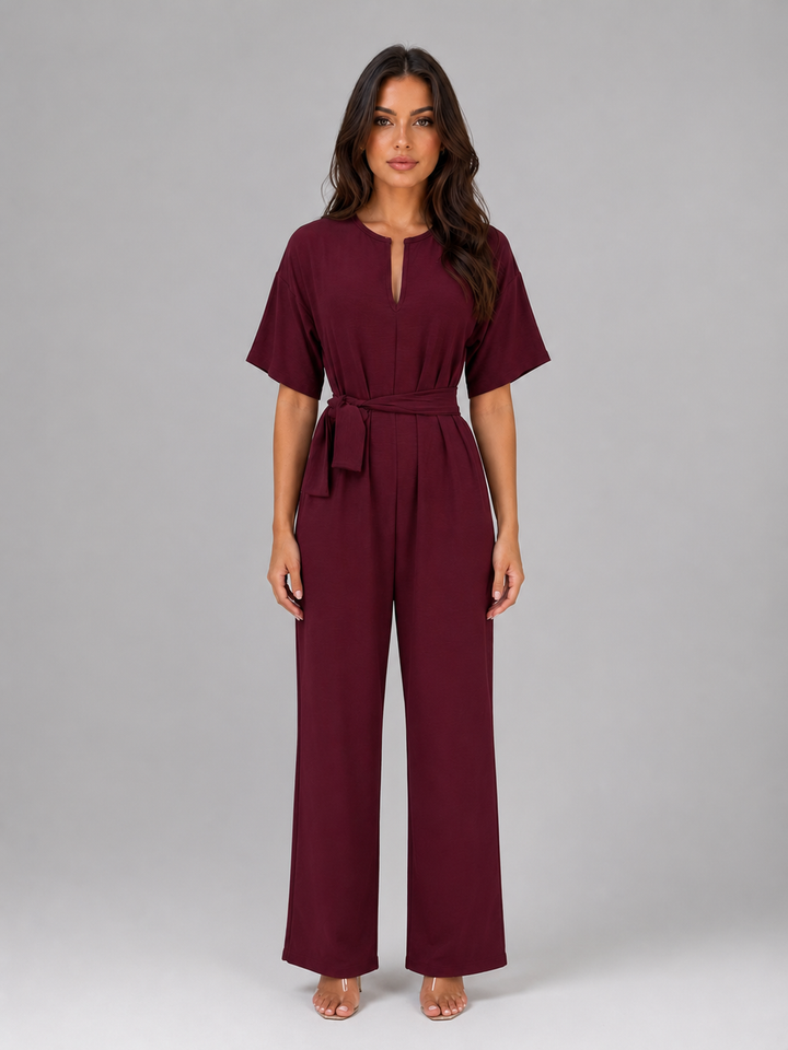 Soraya | Tie Waist Relaxed Wide Leg Jumpsuit