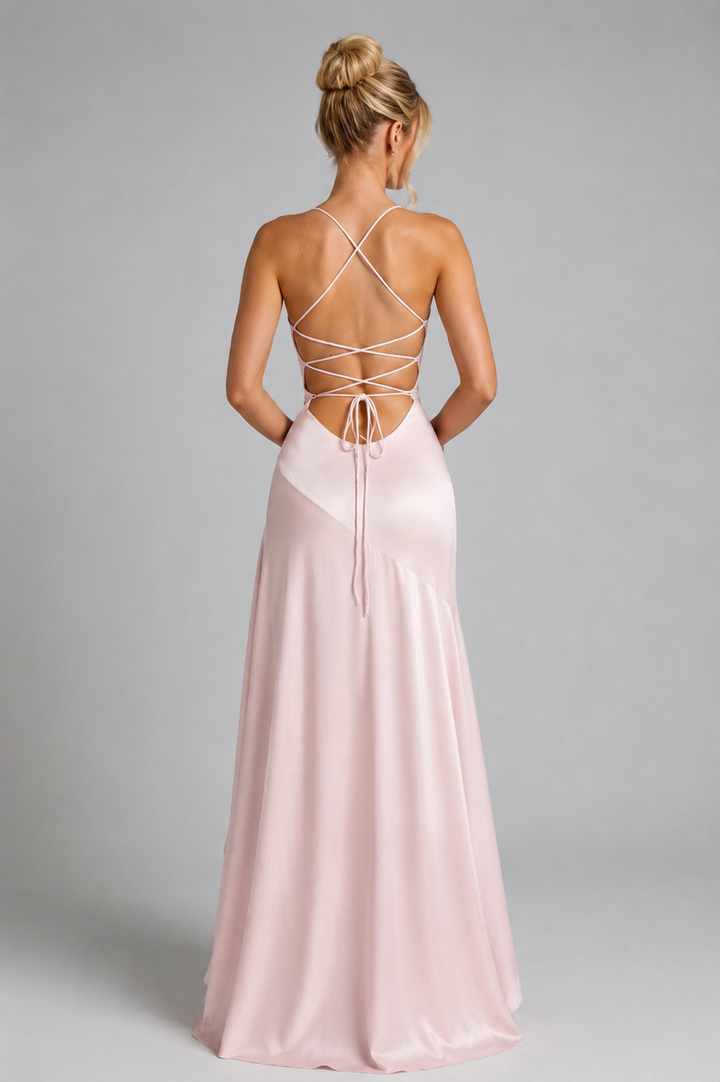 Delphine | Strappy Asymmetric Hem Maxi Dress
