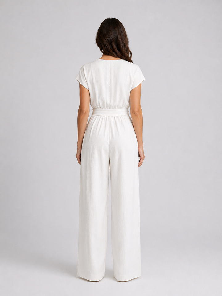 Naia | Relaxed Tie Waist Wide Leg Jumpsuit