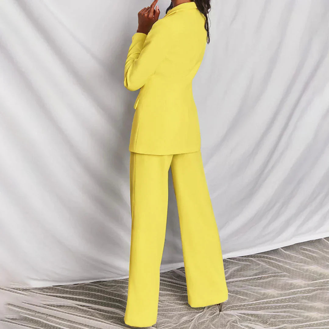 Ravelle | Longline Tailored Wide-Leg Trouser Suit