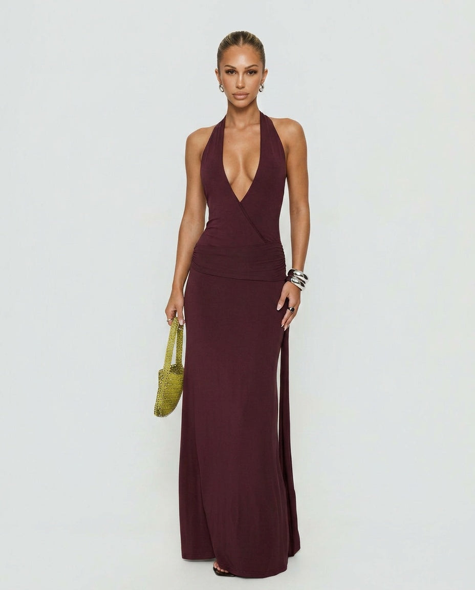 Vivienne | Draped A-Line Maxi Dress