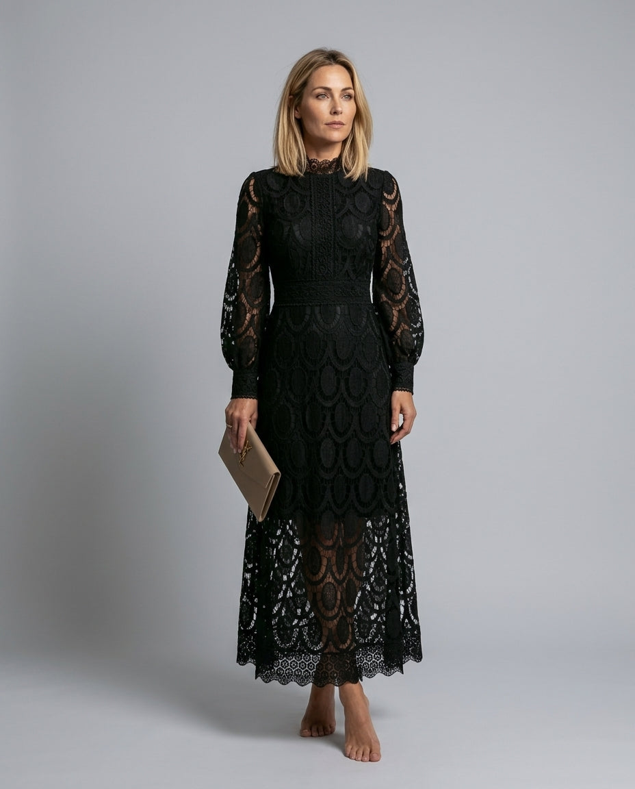 Lacelle | Lace-Trim Summer Maxi Dress