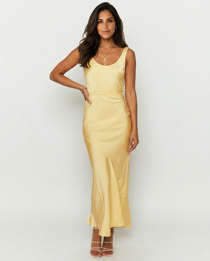 Carnation | Satin-Look Maxi Dress