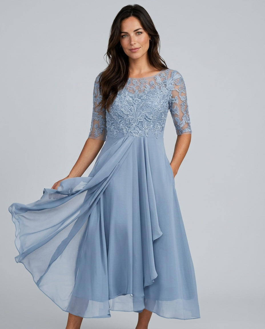 Rosette | Flowy Midi with Lace Bodice