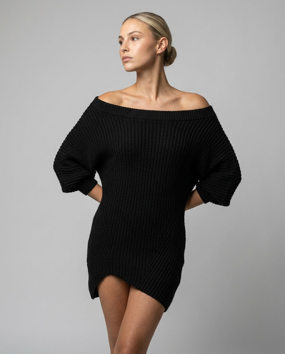 Margot | Knit Batwing Mini Dress