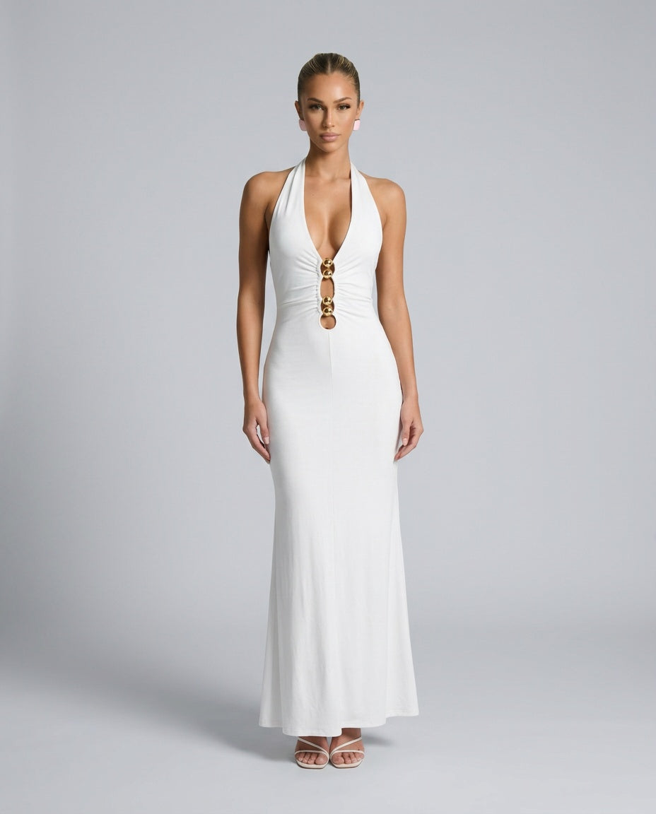 Cerys | Halter Neck Mermaid Maxi Dress