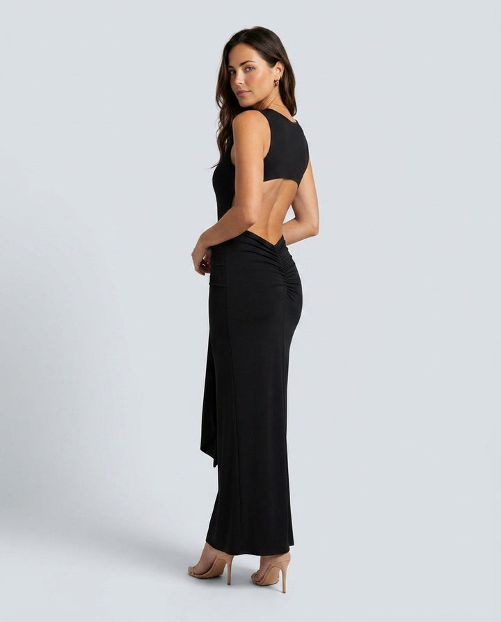 Faye | Open Back Fitted Maxi Dress