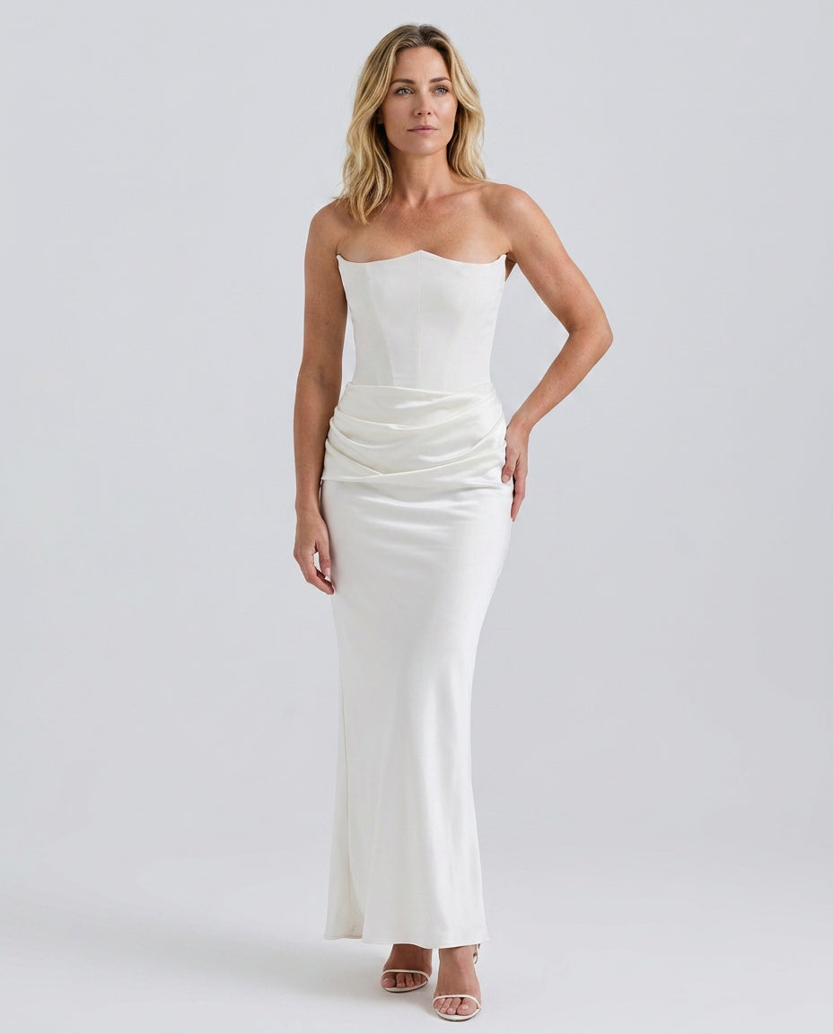 Pia | Strapless Corset Maxi Dress