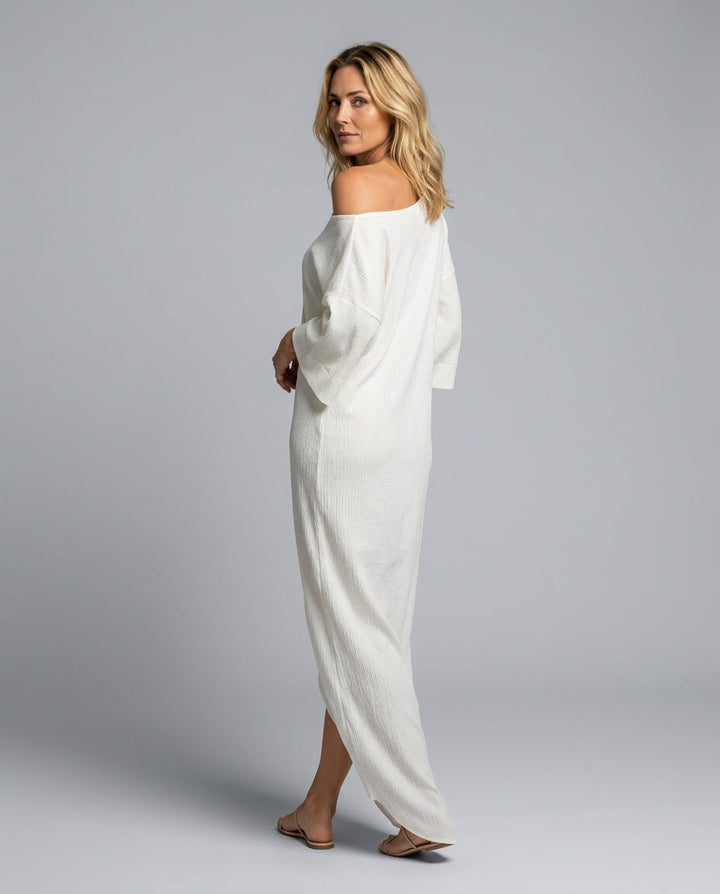 Celeste | One-Shoulder Linen-Blend Midi Dress