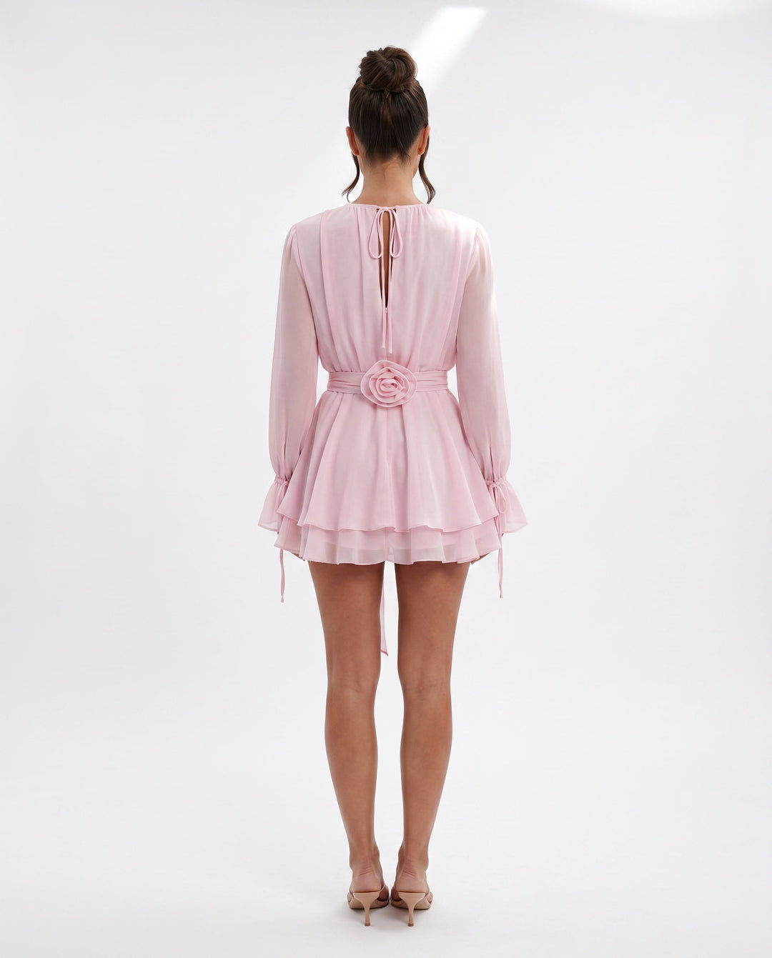 Priya | Pleated Tie Detail Mini Dress