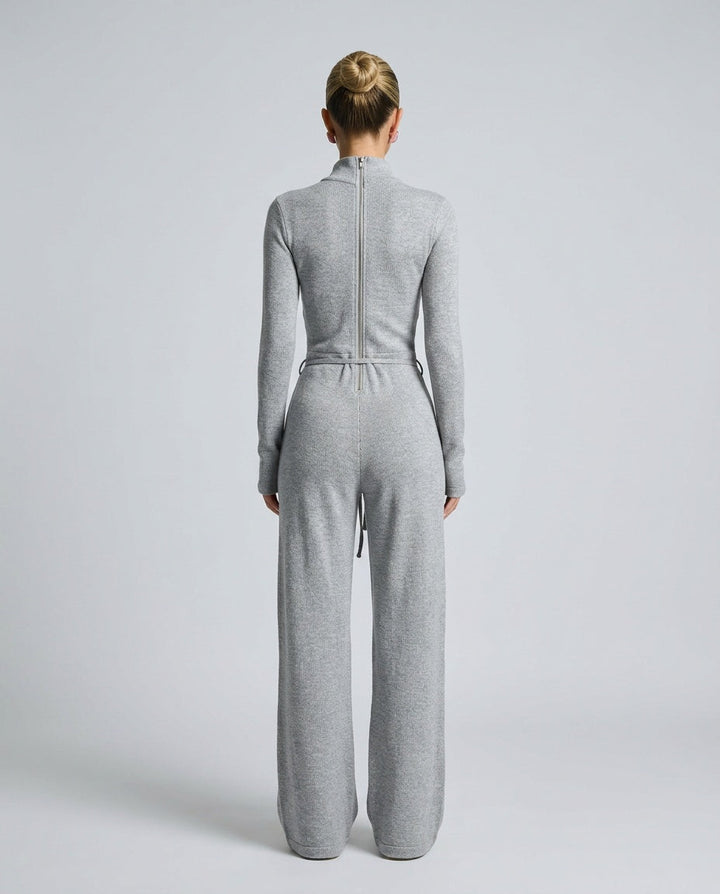 Zara | Knit Sparkling Zipper-Front Jumpsuit