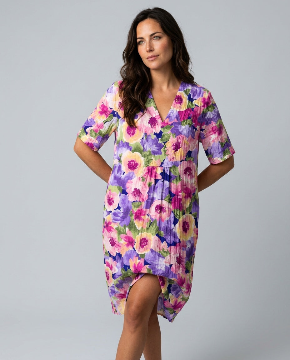 Liv | V-Neck Floral Summer Midi Dress