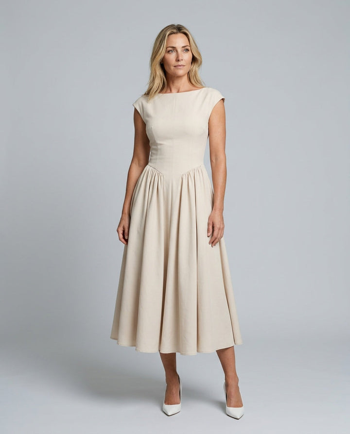 Celeste | Full-Skirt Midi Dress