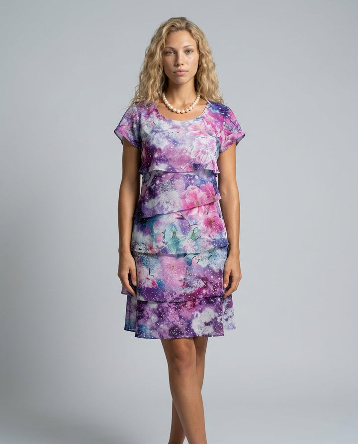 Celeste | Midi Chiffon Dress with Ruching Detail