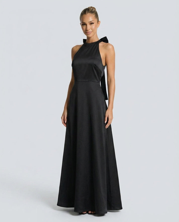 Juliette | Halter Bowknot Cutout Maxi Dress