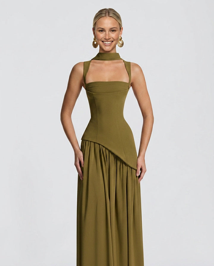Nina | Strapless Ruched Maxi Dress